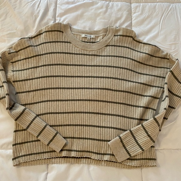 Madewell Beige and Gray Ribbed Knit Sweater - Picture 10 of 10